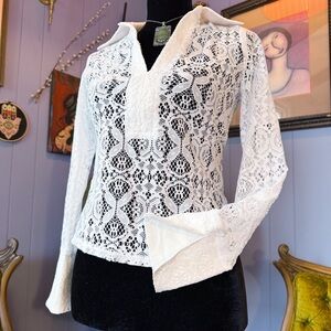 Vintage 90s INC International Concepts Lace Top Size Small